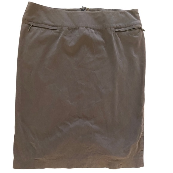 Lafayette 148 New York brown skirt size 12 , 2 front pockets with zipper, work - Picture 1 of 3